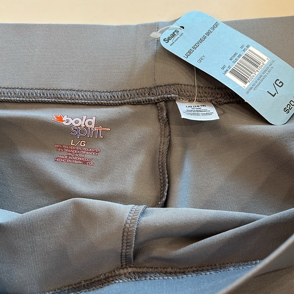 NWT 2 Bike Shorts. Grey & Black. Lots of Spandex. So Sporty & Bold Spirit - Picture 11 of 16